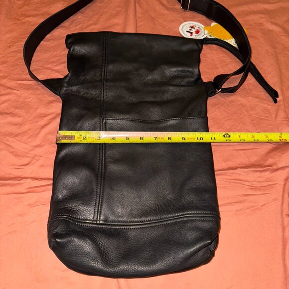 Hides in Hand Fold Over Black Deerskin Crossbody - Picture 4 of 10